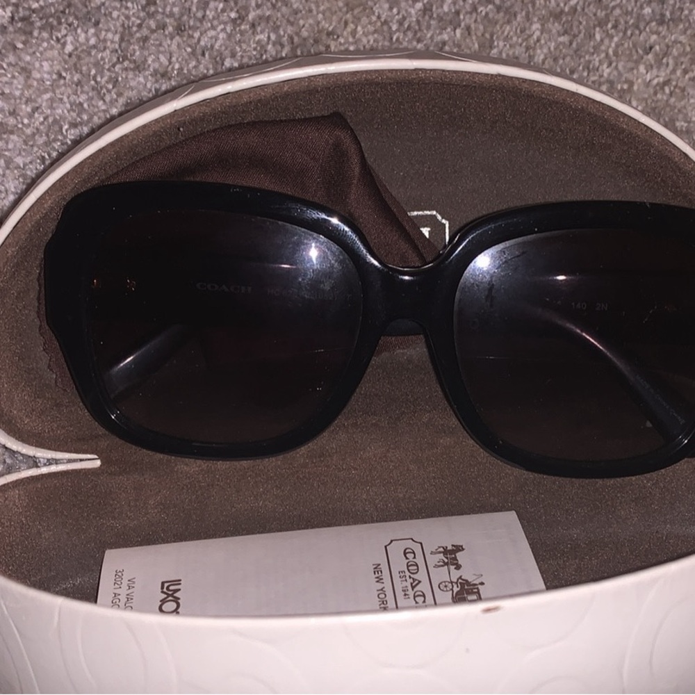 Coach Black Oversized Sunglasses with Chunky Design